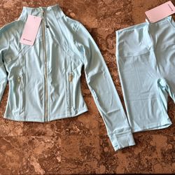 Lululemon Jacket And Shorts Tidal Teal Size 6