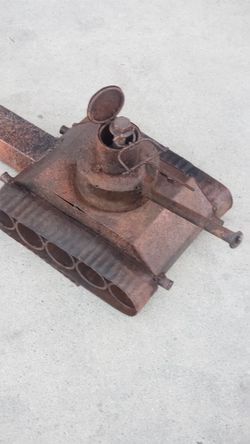 Vintage Rustic Screwhead Army Tank Truck Hitch 