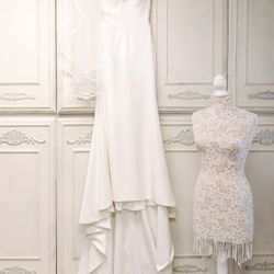 Stunning Luv Bridal SR2444 Wedding Dress + Veil – Worn Once (Like New!)