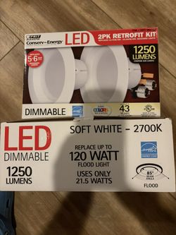 Feit Electric 5-6 Inch LED Retrofit Kit 2-Pack 1250 Lumens. 2 2-pack lights (4 total lights)