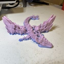 3D Printed Articulated Crystal Dragon Fidget Toy