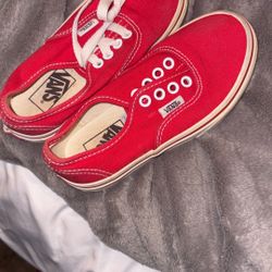 Red Kids Vans Size 11