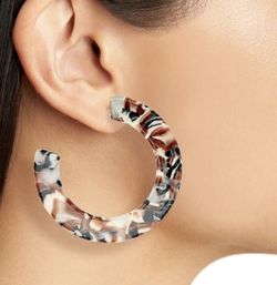 Bp Large Flat Resin Hoop Earrings