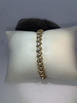 14k yellow gold lady’s fancy tennis bracelet 