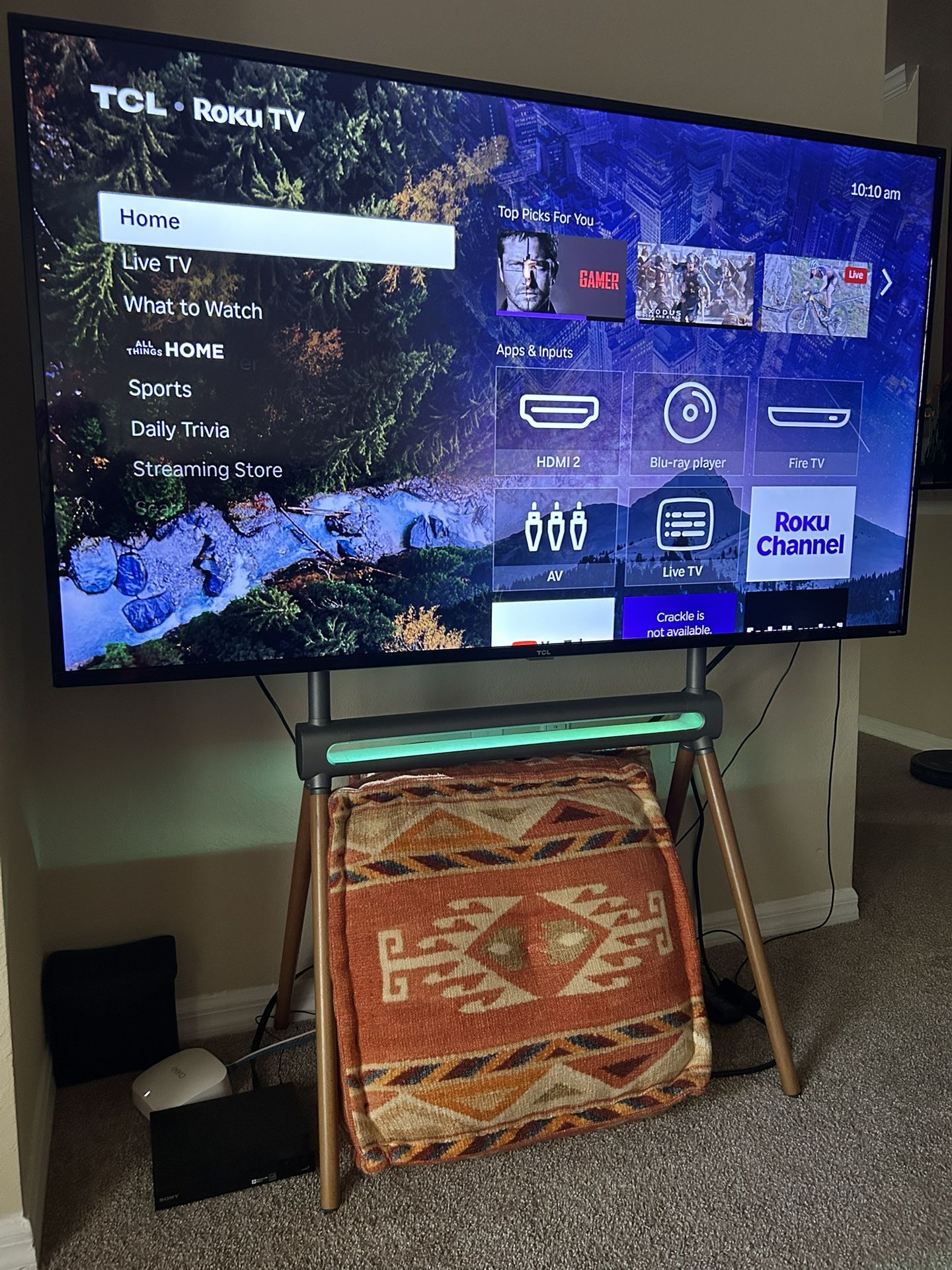 Wood Easel TV Stand w/ RGB Light