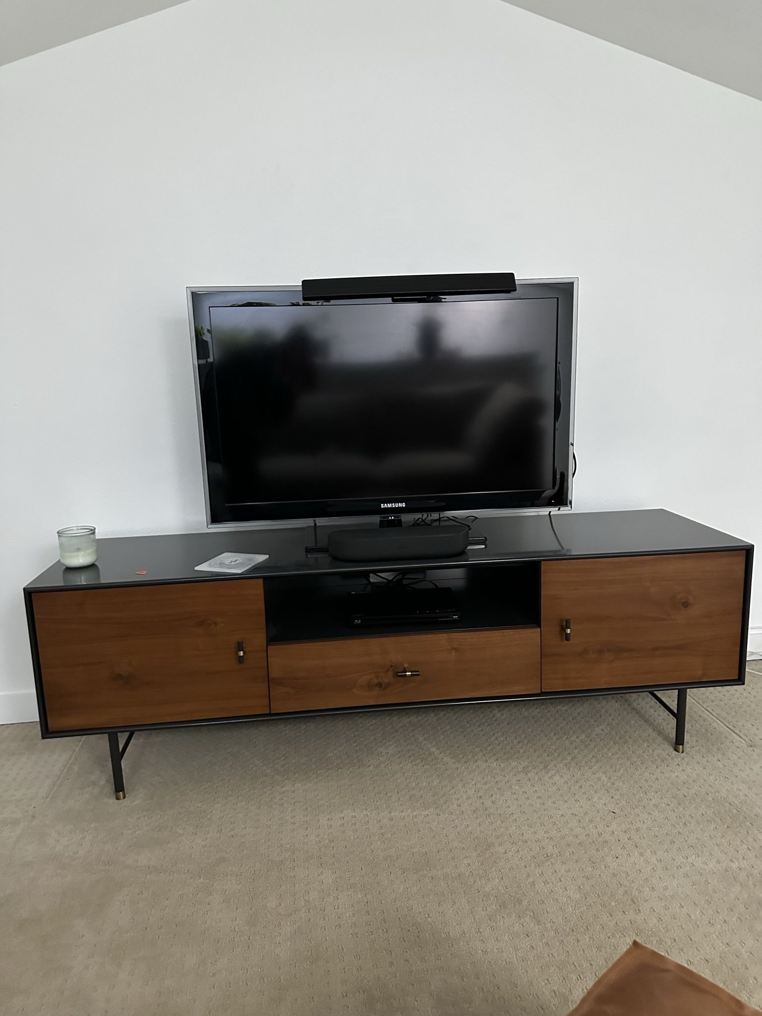 West Elm Modernist Wood & Lacquer Media Console 68"
