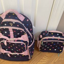 Pottery Barn Kids Backpack & Lunchbag set with Heart Theme Buy Backpack Free Lunchbag 