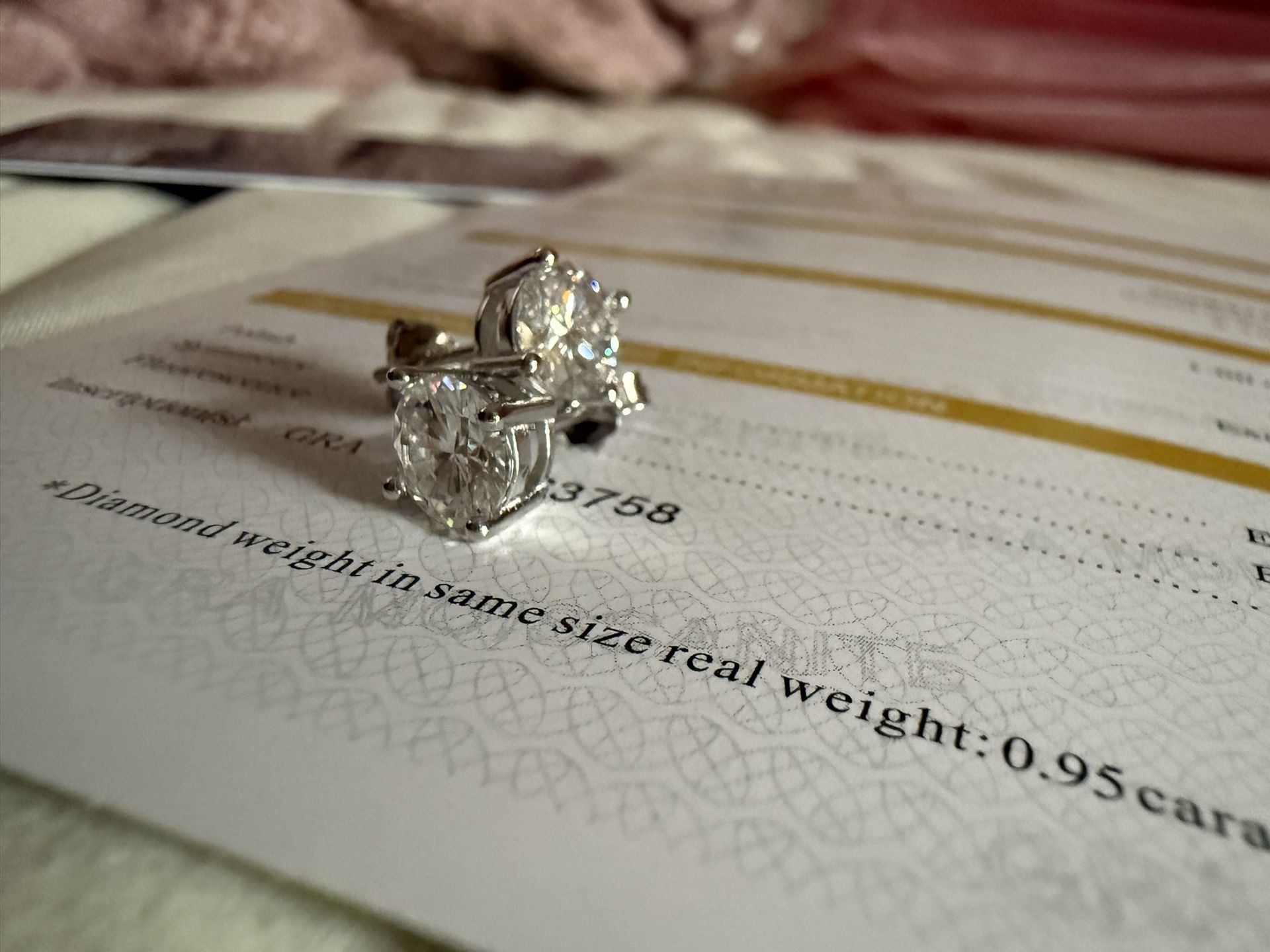 2ct Total 1ct each Moissanite