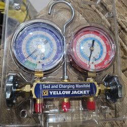 Yellow Jacket 41712 2 Valve Charging Manifold. Forged body is solid brass for durability. Full porting maximizes capacity. Metal , NEW