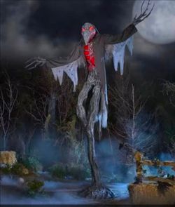 Giant Halloween Scarecrow Decoration with LED Eyes