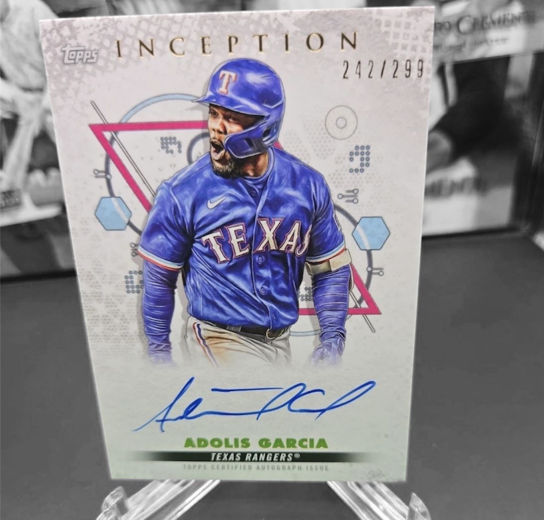 2022 Topps Inception Adolis Garcia Auto 242/299 Rookies and Emerging Stars