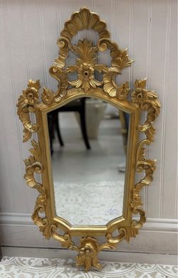 Gold Ornate Baroque Wall Mirror Italian set of two