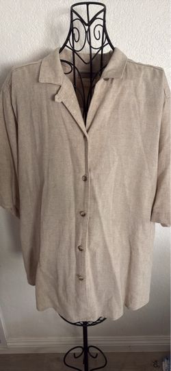 Vintage made in USA Coldwater Creek Linen Blend Button Down Shirt
