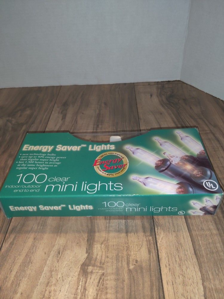 Energy Saver Lights 100ct Clear Mini Lights Indoor/ Outdoor