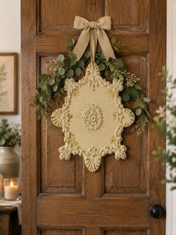 Vintage Shabby Chic Wall Plaques Set of 2 French Country Decor