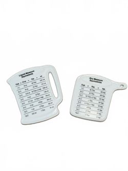 Crate & Barrel Ceramic Measuring Conversion Magnets Liquid & Dry Equivalents