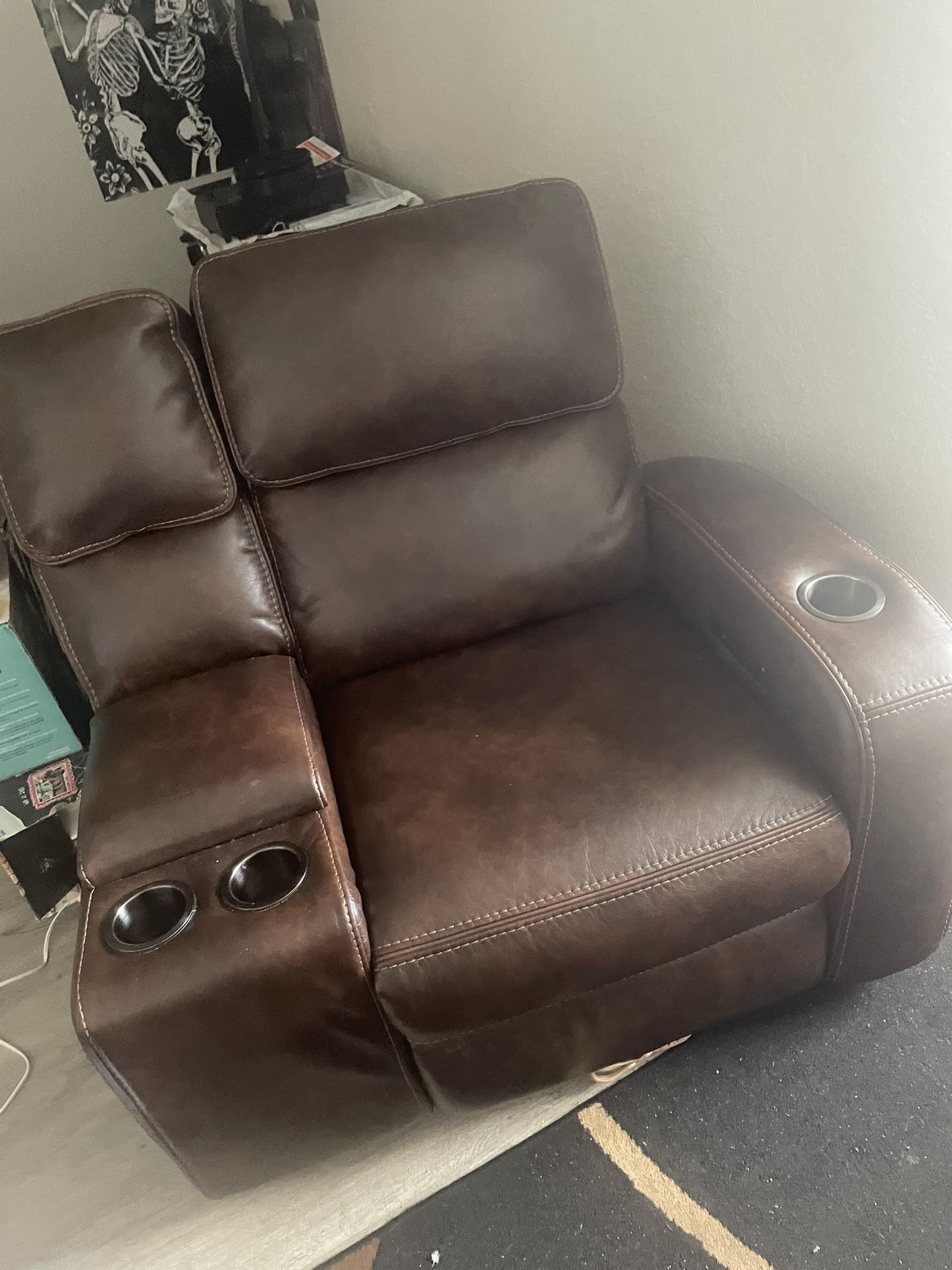 Reclining Couch With LED Lights Great Condition