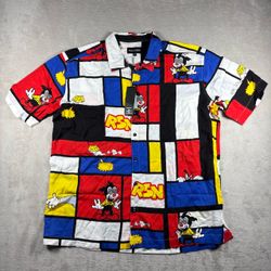 Reason Prank Shirt Men’s 4XL Colorful Big Tall Button Up Rayon Big Tall NWT #11A