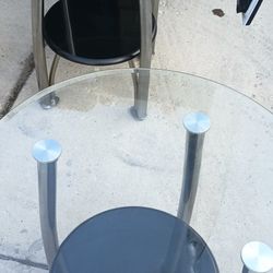 Two Glas Top Side Tables $80