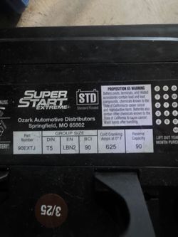 Car battery super start 625 cc