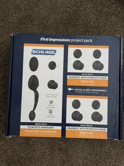 Schlage 3 Pack Black Matte Entry Doors Brand New