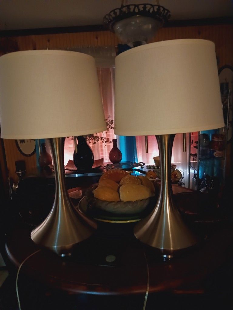 Pair Of Genie  Bottle Shape Lamps