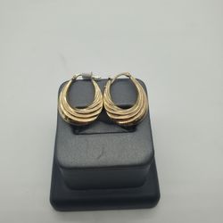 14KT YELLOW GOLD HOOP EARRINGS
