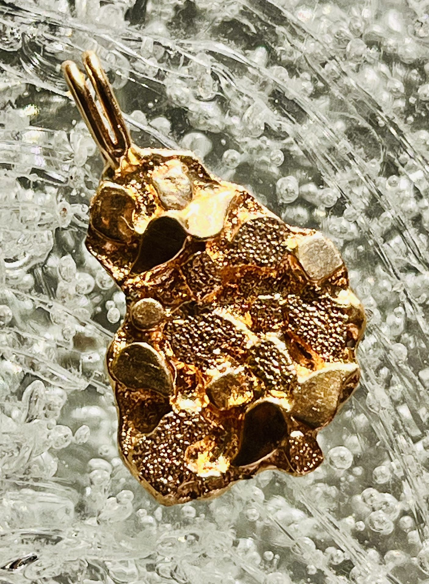 18KT Solid Gold Nugget Pendant