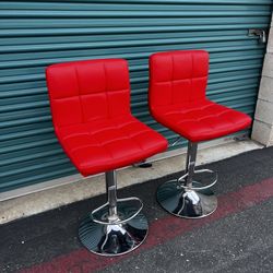 Red Cushion Bar Chairs Stools Adjustable