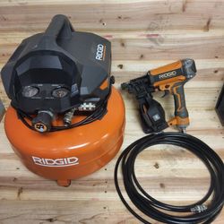Ridgid Air Compressor W/roofing Coil Nailer