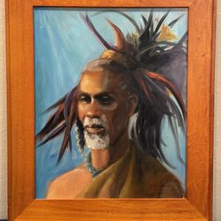 Stunning Oil Painting Portrait of Native Man by California Artist Kathi Colman