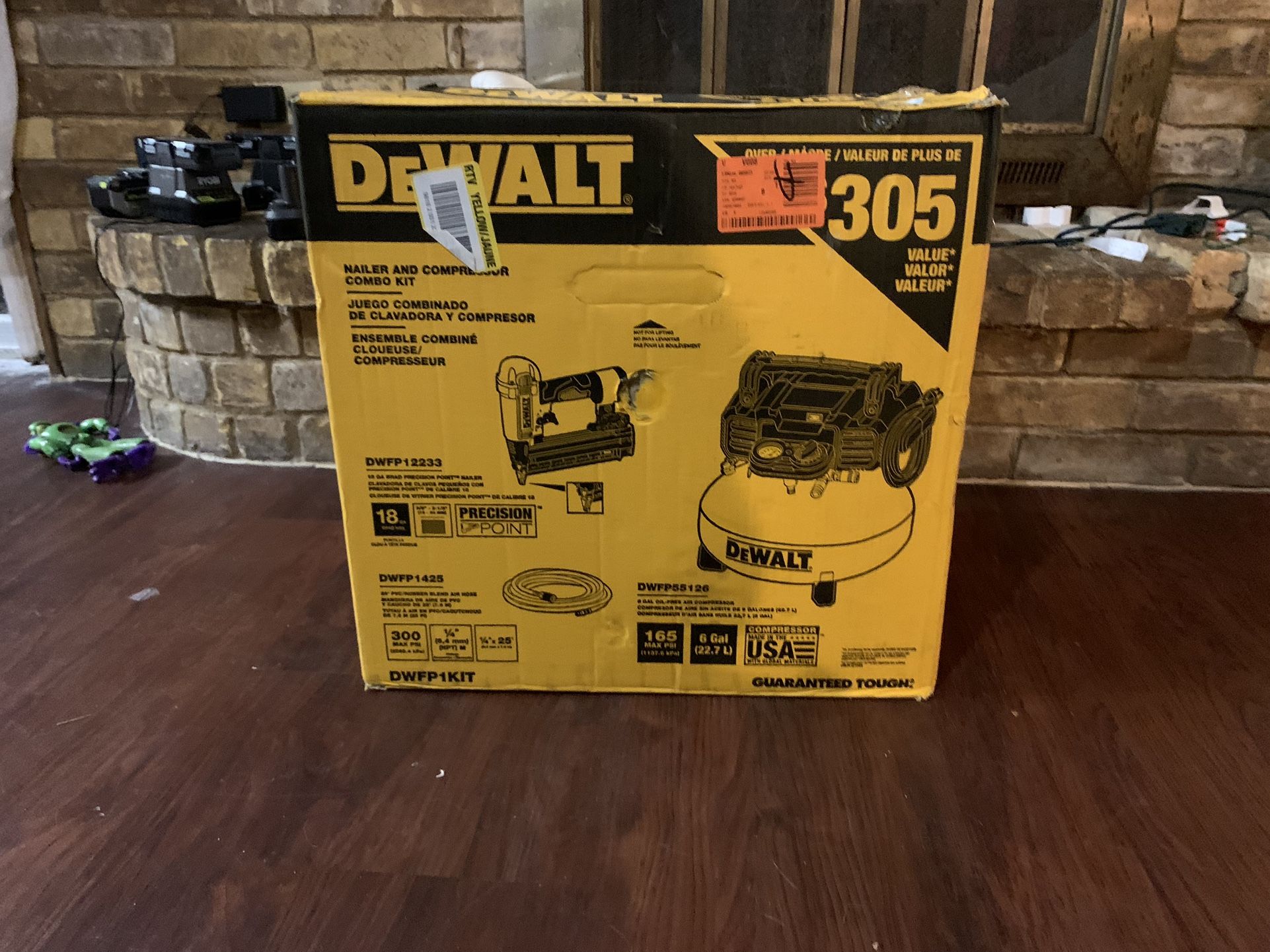 DEWALT 6 Gal. 18Gauge Brad Nailer and HeavyDuty Pancake Electric Air
