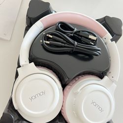 Bluetooth Headphones Over Ear, YAMAY Wireless Headphones with Microphone 3.5mm Aux Cable, Wired & Wireless Headset, Hi-Fi Sound Clear Talk for Cell Ph