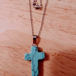 Beautiful  Turquoise Cross Necklace 🎁🎁🎁💫
