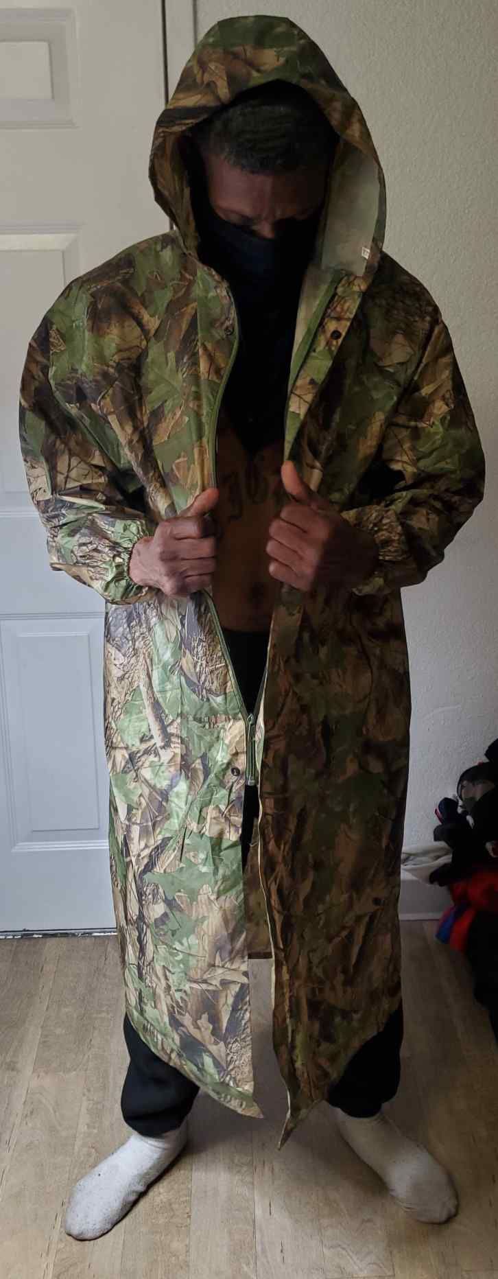 Camouflage Rain Jacket Coat