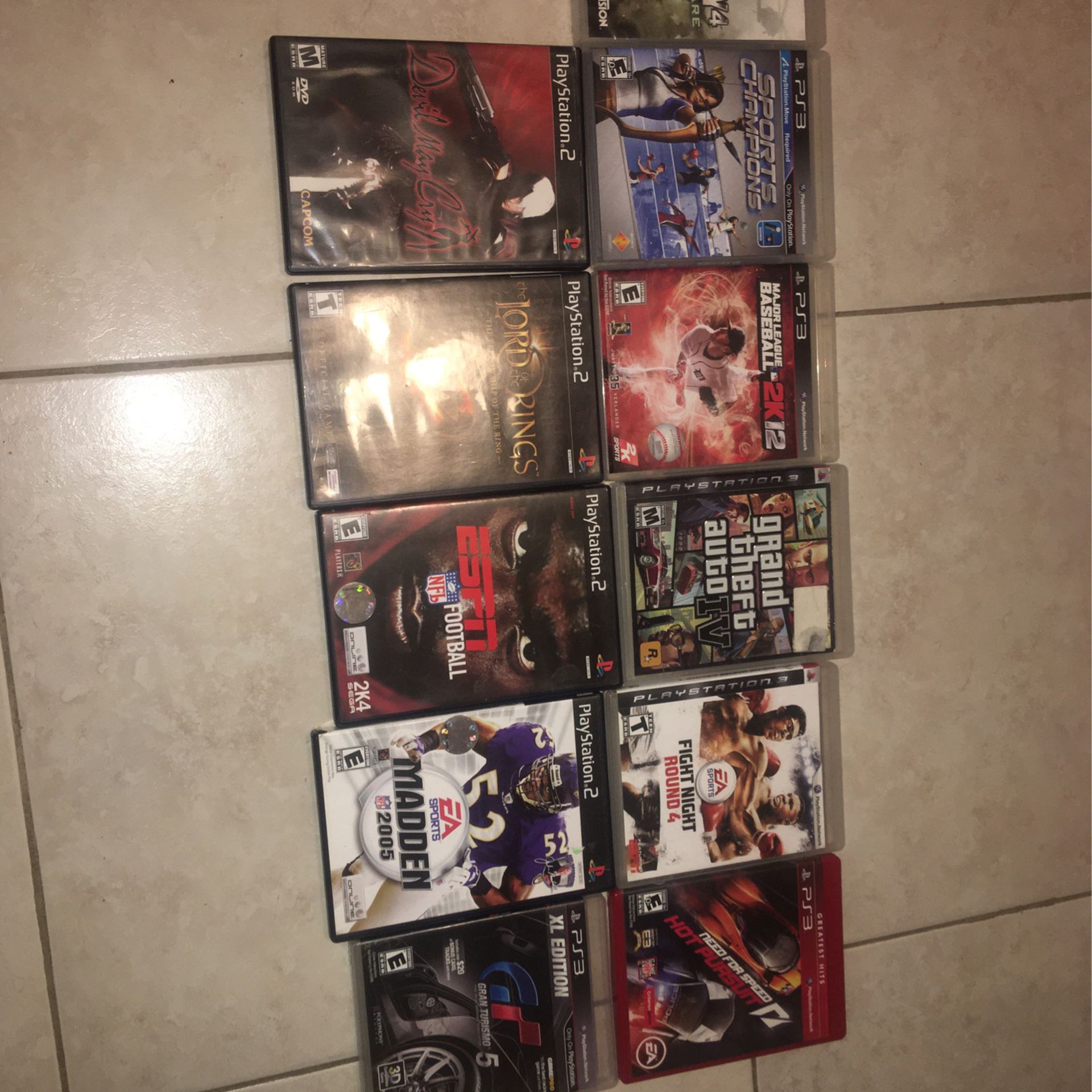 ps3  And Ps2  Games 