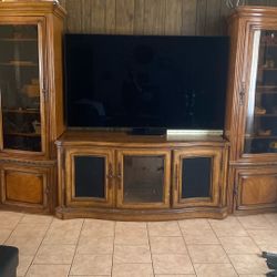 Solid Wood Entertainment Center - Heavy & Classic