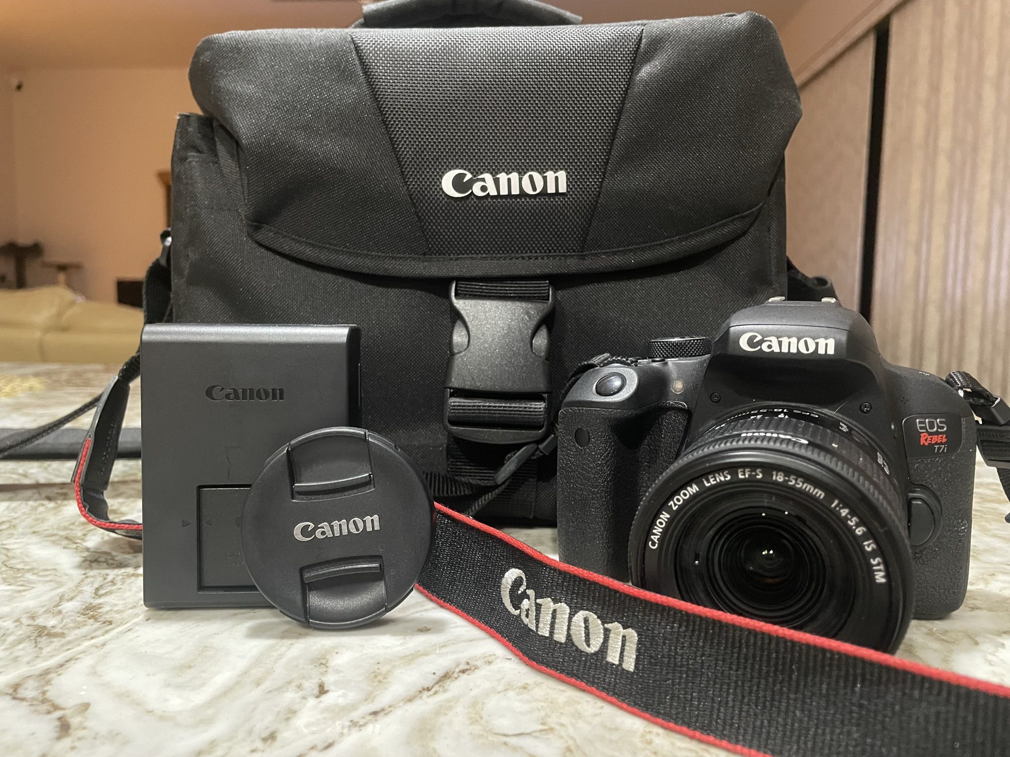 Cannon Eos Rebel T7i Camera (Includes Lens Cover, Battery and Charger, and Case)