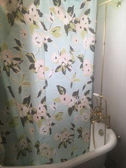 Aqua floral Target Shower Curtain