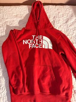 The North Face red hoodie