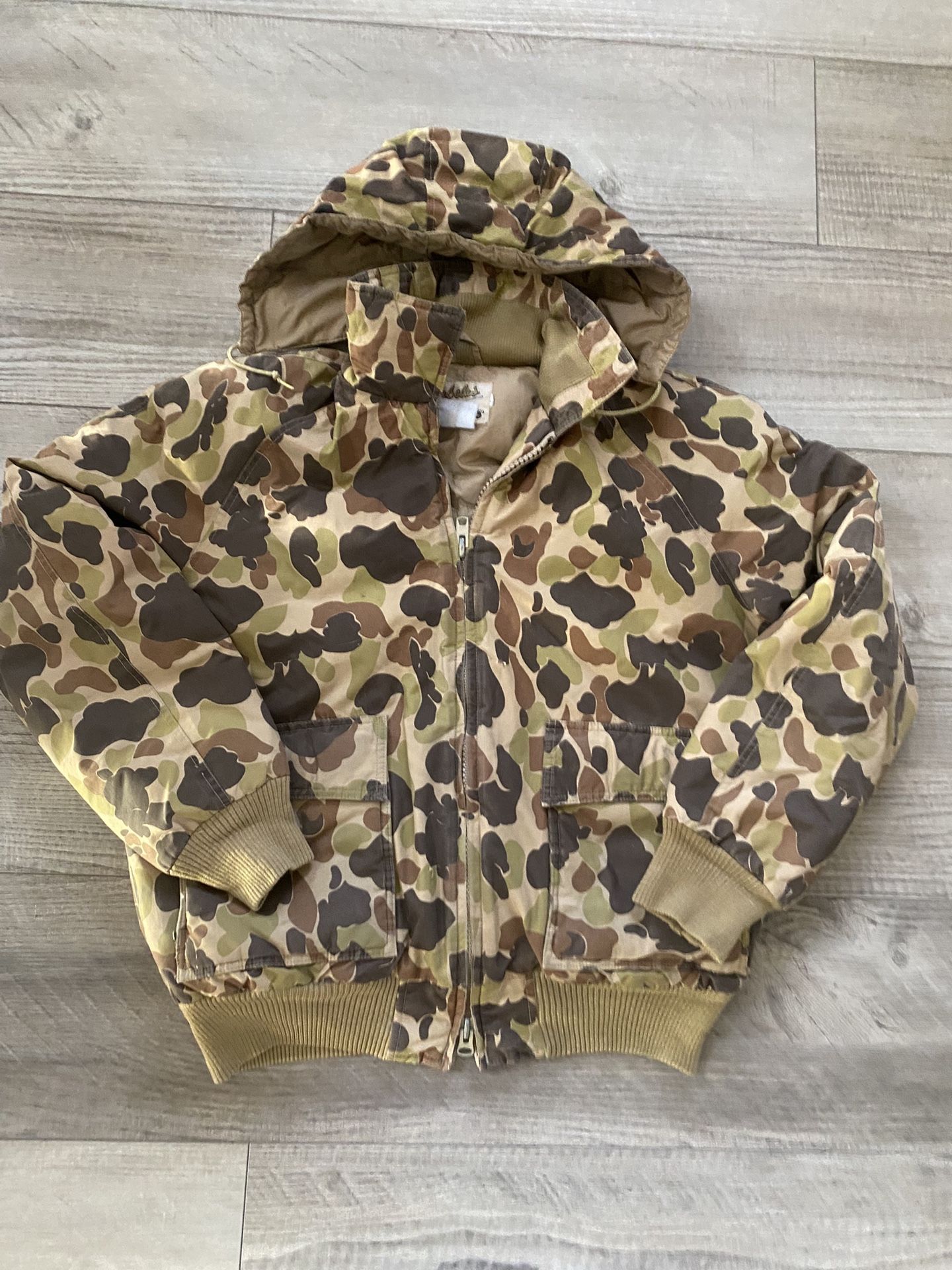 Vintage Mens Cabelas Hunting Camo Bomber Jacket Large