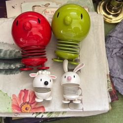 Hoptimist Made In Denmark Hans Gustav Ehrenreich Four Figures, Rabbit, Lamb, And Bimble Or Bumble