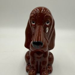 Vintage Enesco Sad Eyed Bassett Hound Dog Savings Coin Bank Made in Japan Ceramic