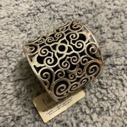 Silver Wide Cuff Bangle Bracelet,by Takobia