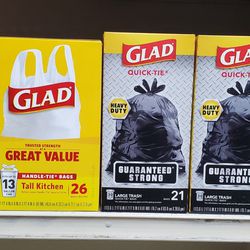 Glad 13 Gallon and 33 Gallon Thrash Bags 2/$15