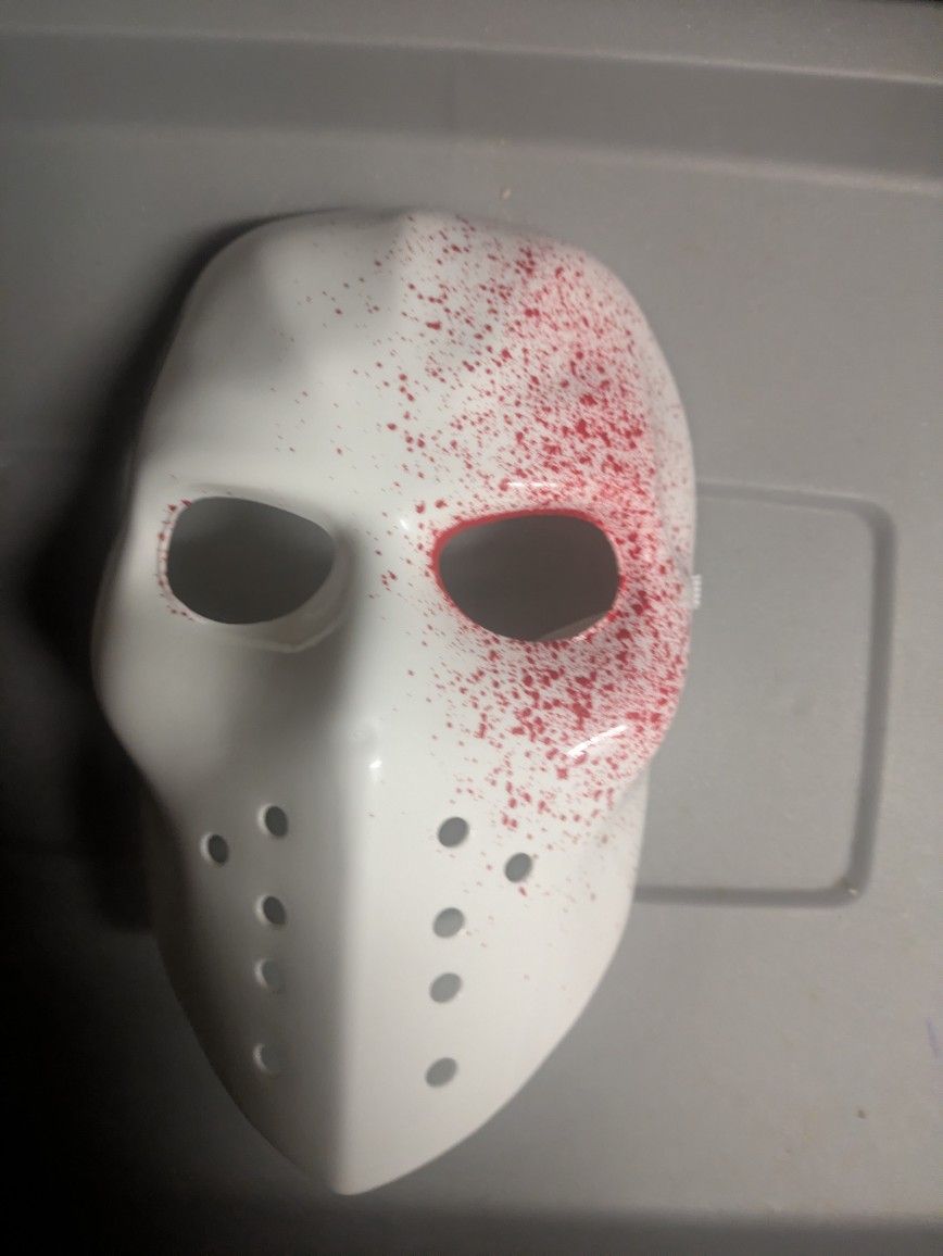 Hockey Mask - White with Red Splatter