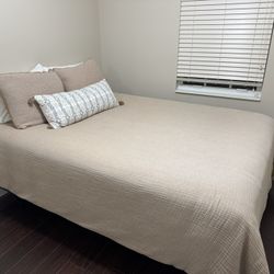Full Size Mattress, Bed Frame And Bedding