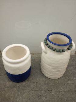 Ikea Vases Godtagbar White Blue Pots