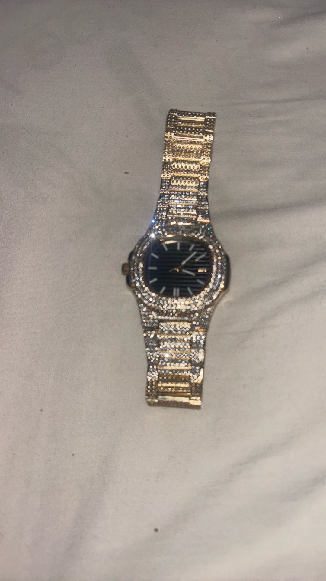 Gold And Silver Watch With Diamonds