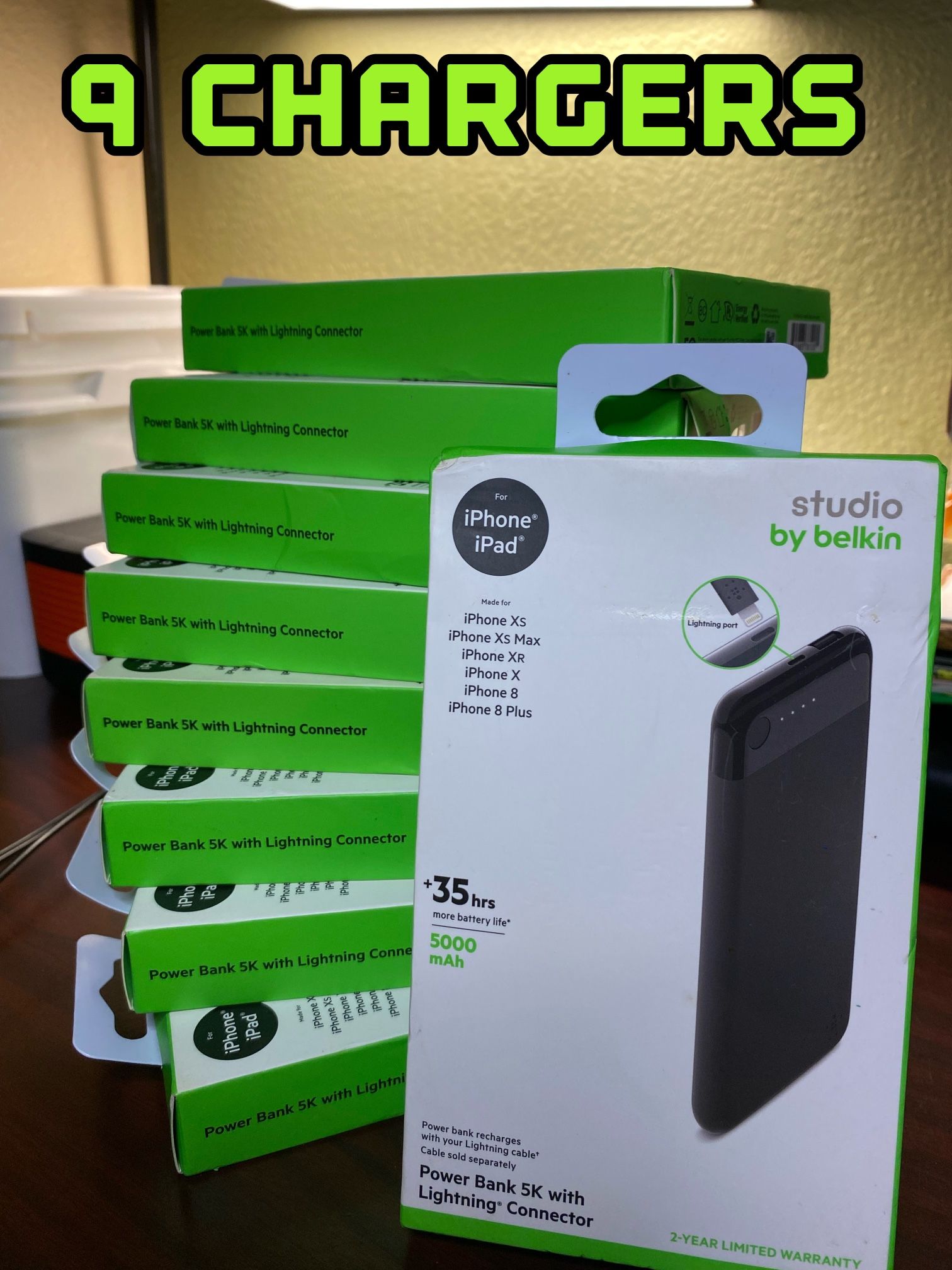 Studio by Belkin Power Bank 5K with Lightning Connector, Black, for iPhone iPad
